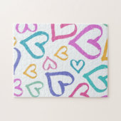 Cute Romantic Pastel Hearts Puzzle (Horizontal)