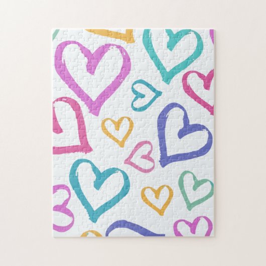 Cute Romantic Pastel Hearts Puzzle (Vertikal)