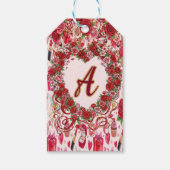 Cute Romantic Red & Pink Watercolor Love Pattern Geschenkanhänger (Vorderseite)