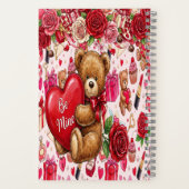 Cute Romantic Red & Pink Watercolor Love Pattern Notizblock (Rückseite)