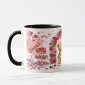 Cute Romantic Red & Pink Watercolor Love Pattern Tasse (Links)