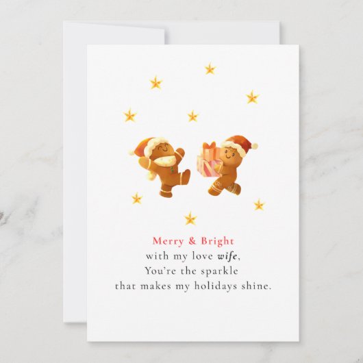 Cute Romantic Wife Christmas Card Feiertagskarte (Vorderseite)