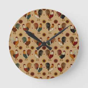 Cute Rooster Wall Clock Runde Wanduhr