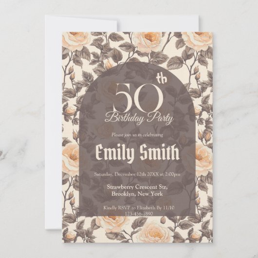 Cute Rose Charm Birthday Event Einladung (Vorderseite)