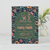 Cute Rose Flower Birthday Present Einladung (Stehend Vorderseite)