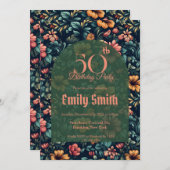 Cute Rose Flower Birthday Present Einladung (Vorne/Hinten)