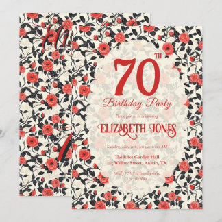 Cute Rose Flower First Birthday Einladung