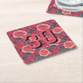 Cute Rose Themed Birthday Celebration Rechteckiger Pappuntersetzer (angewinkelt)