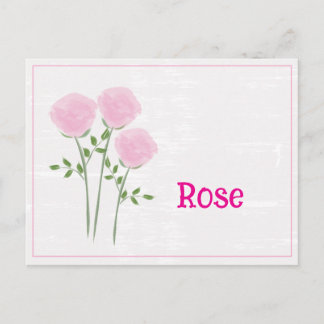 Cute Roses Watercolor art Birth Month June  Postkarte