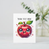 Cute roter Apfel anpassbar Postkarte (Stehend Vorderseite)