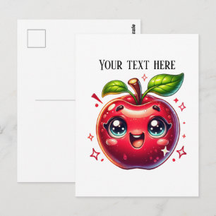 Cute roter Apfel anpassbar Postkarte