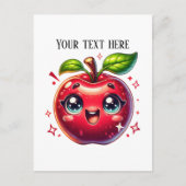 Cute roter Apfel anpassbar Postkarte (Vorderseite)
