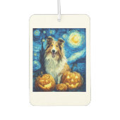 Cute Rough Collie Dog Halloween Jack O Lantern Pum Autolufterfrischer (Vorderseite)