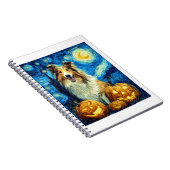 Cute Rough Collie Dog Halloween Jack O Lantern Pum Notizblock (Rechte Seite)