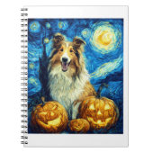 Cute Rough Collie Dog Halloween Jack O Lantern Pum Notizblock (Vorderseite)
