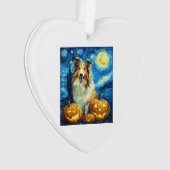 Cute Rough Collie Dog Halloween Jack O Lantern Pum Ornament (Vorderseite)