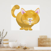 Cute Round Ginger Tabby Cat Poster (Küche)