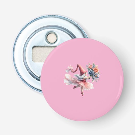 Cute Round Gnome in Pink Tutu Men's T-Shirt Flaschenöffner (Vorderseite)