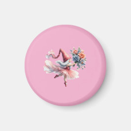 Cute Round Gnome in Pink Tutu Men's T-Shirt Magnet