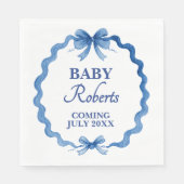Cute Royal Blue Boy Baby Shower Serviette (Vorderseite)
