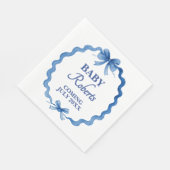 Cute Royal Blue Boy Baby Shower Serviette (Ecke)