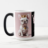 Cute Royal Princess White French Bulldog Crown Verwandlungstasse (Links)