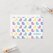 Cute Rubber Duck Gender Neutral Flat Thank You Karte (Vorderseite/Rückseite Beispiel)