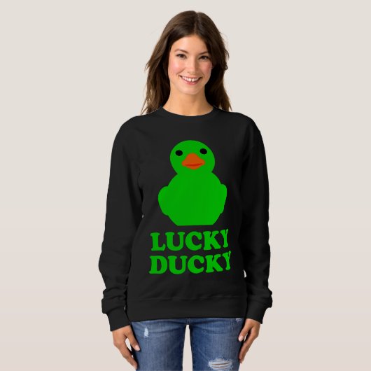 Cute Rubber Duck Lucky Ducky Quack Cool Animal Gra Sweatshirt (Vorne ganz)