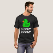 Cute Rubber Duck Lucky Ducky Quack Cool Animal Gra T-Shirt (Vorne ganz)