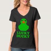 Cute Rubber Duck Lucky Ducky Quack Cool Animal Gra T-Shirt (Vorderseite)