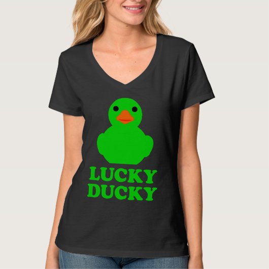 Cute Rubber Duck Lucky Ducky Quack Cool Animal Gra T-Shirt (Vorderseite)
