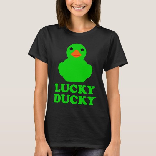 Cute Rubber Duck Lucky Ducky Quack Cool Animal Gra T-Shirt (Vorderseite)