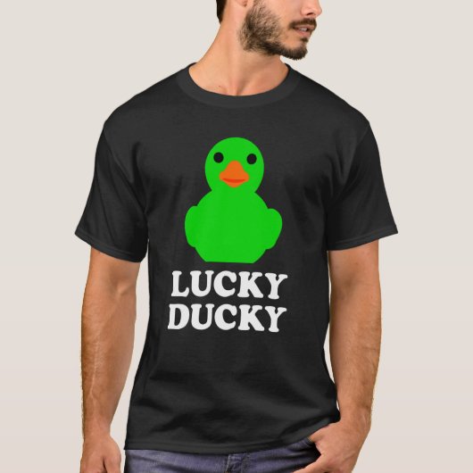 Cute Rubber Duck Lucky Ducky Quack Cool Animal Gra T-Shirt (Vorderseite)