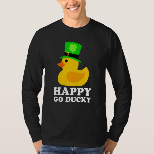 Cute Rubber Duck Lucky Four Leaf C Leprechaun Hat T-Shirt (Vorderseite)