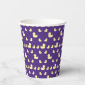Cute Rubber Duck Modern Purple Baby Shower Pappbecher (Rückseite)
