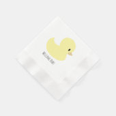 Cute Rubber Duck Personalized Baby Shower Custom Serviette (Ecke)