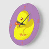 Cute Rubber Duck Thunder_Cove Große Wanduhr (Winkel)