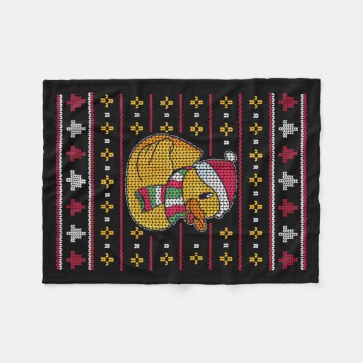 Cute Rubber Duckie Duck Christmas Santa Clause Fleecedecke (Vorderseite (Horizontal))