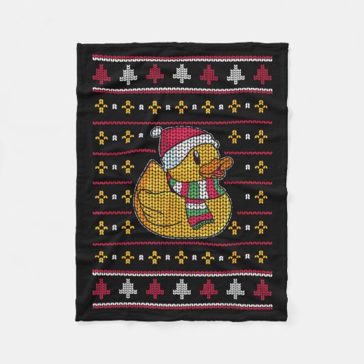 Cute Rubber Duckie Duck Christmas Santa Clause  Fleecedecke (Vorderseite)