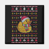 Cute Rubber Duckie Duck Christmas Santa Clause Magnet (Vorne)