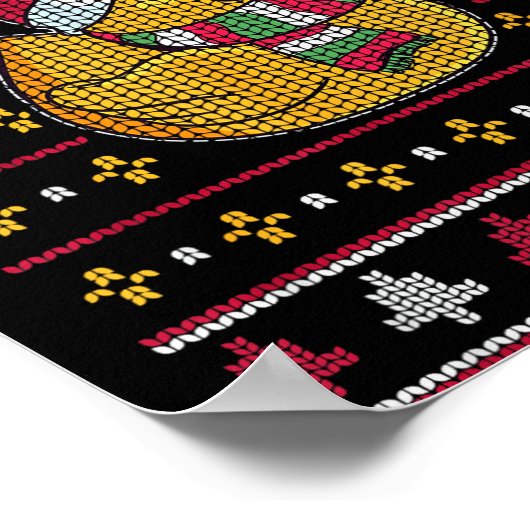 Cute Rubber Duckie Duck Christmas Santa Clause Poster (Ecke)