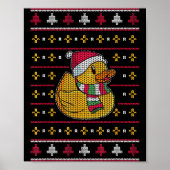 Cute Rubber Duckie Duck Christmas Santa Clause Poster (Vorne)