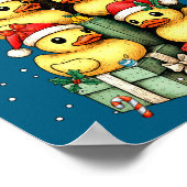 Cute Rubber Ducks Le Duckie Christmas Tree Xmas Ha Poster (Ecke)