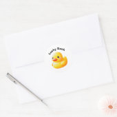 Cute Rubber Ducky with Customizable Text Runder Aufkleber (Umschlag)
