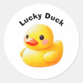 Cute Rubber Ducky with Customizable Text Runder Aufkleber (Vorderseite)