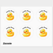 Cute Rubber Ducky with Customizable Text Runder Aufkleber (Blatt)