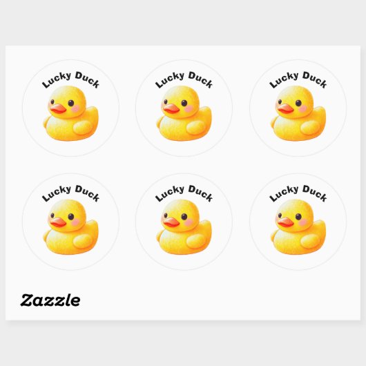 Cute Rubber Ducky with Customizable Text Runder Aufkleber (Blatt)