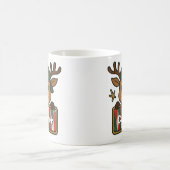 Cute Rudolph Green Cap Reindeer Mug for Boys Kaffeetasse (Mittel)