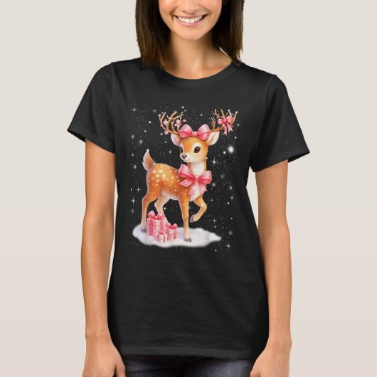 Cute Rudolph Nk Coquette Pajamas Christmas Xmas Gi T-Shirt (Vorderseite)