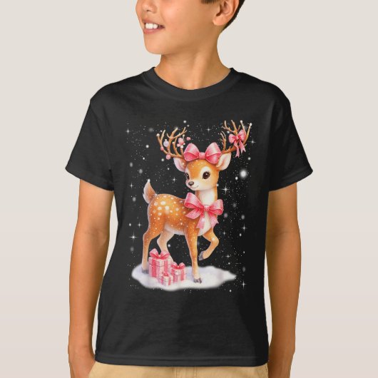 Cute Rudolph Nk Coquette Pajamas Christmas Xmas Gi T-Shirt (Vorderseite)
